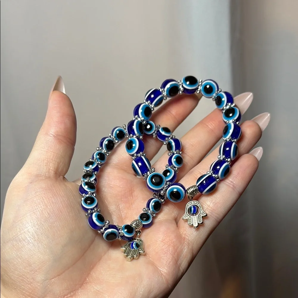 Blue Evil Eye Bracelet Set - Picture 4 of 4
